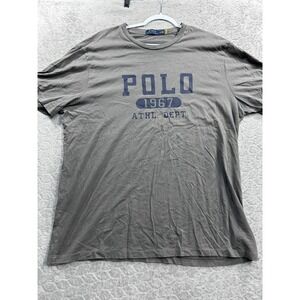 Polo Ralph Lauren Men's Graphic Tee 1967 ATHL DEPT T-Shirt Gray Size XLT